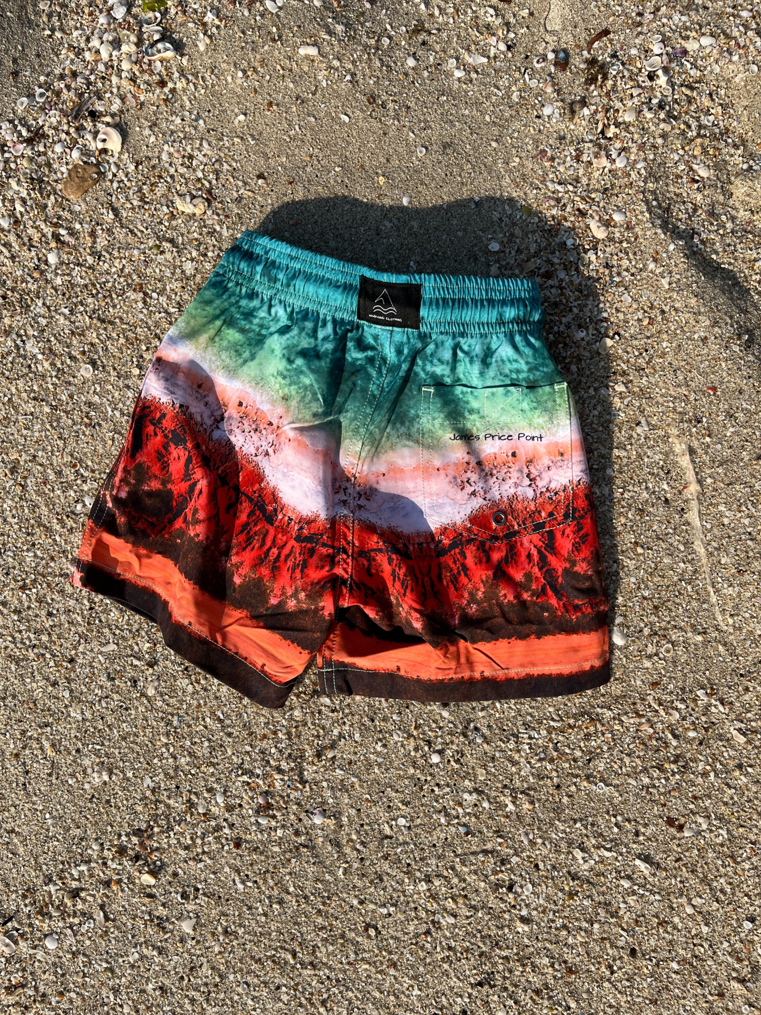 Kids James Price Point photo on boardshorts recycled