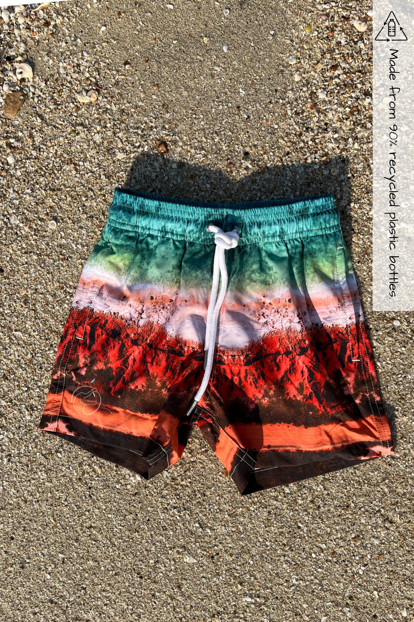 Kids James Price Point photo on boardshorts recycled