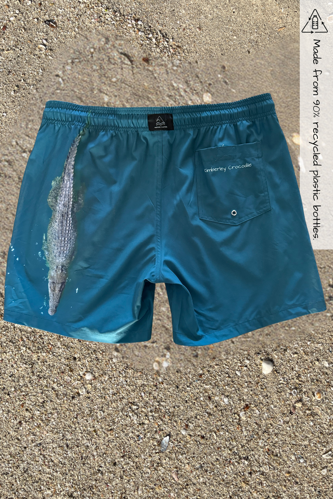 Kids Kimberley Crocodile Photo on boardshorts
