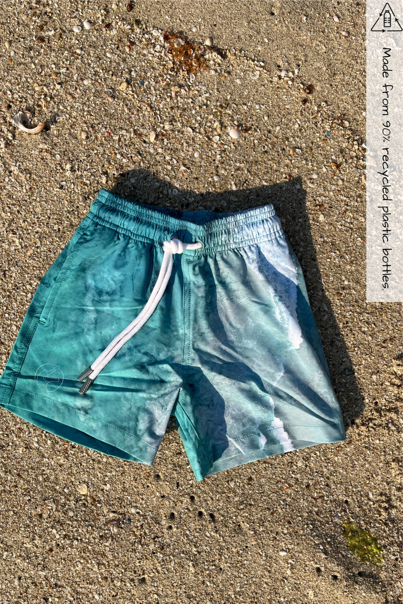 Kids recycled trigg beach photos on boardshorts