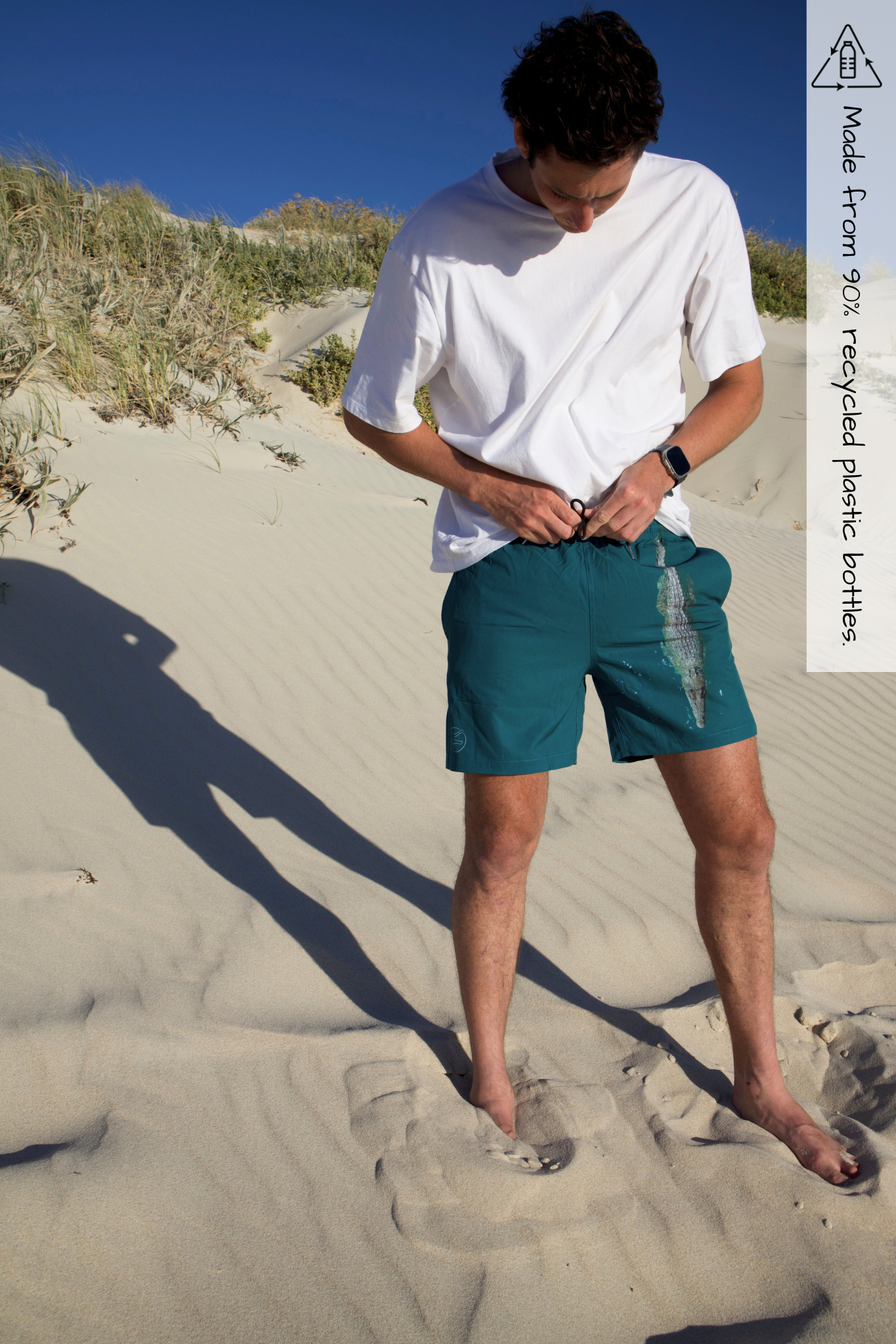Kimberley Crocodile Photo on boardshorts