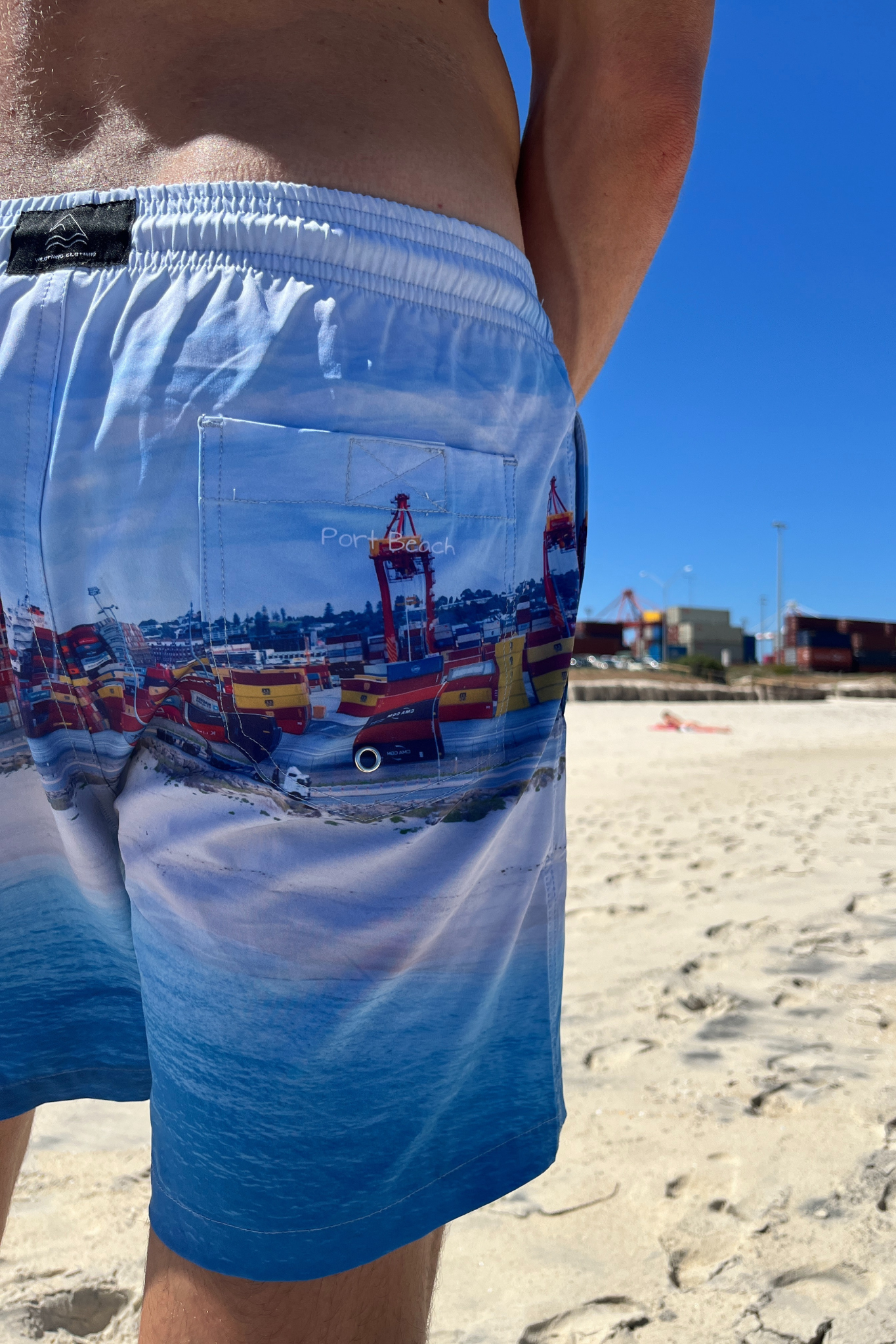 Mens Port Beach photo on boardshorts