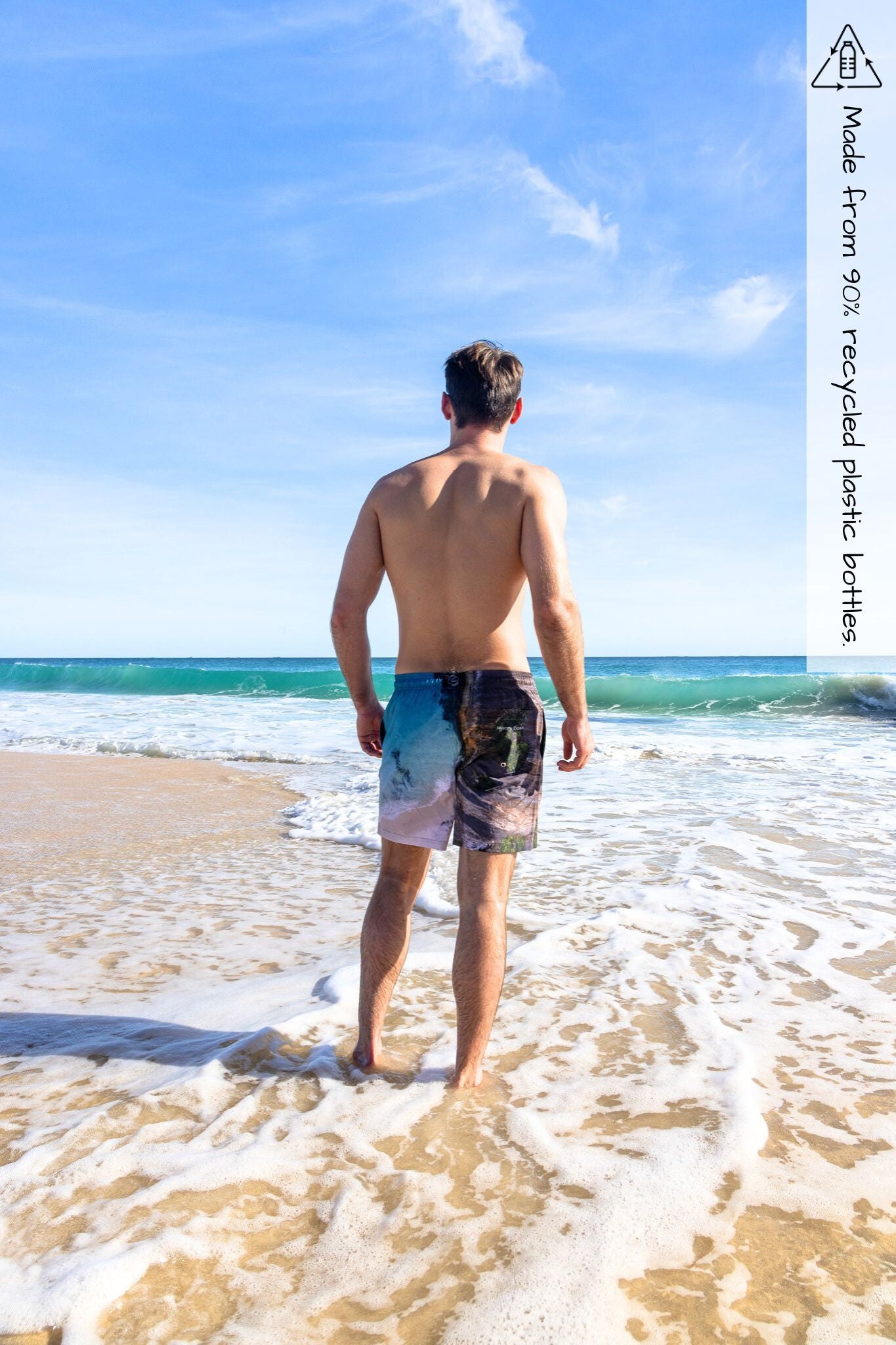 Misey Beach photo on board shorts