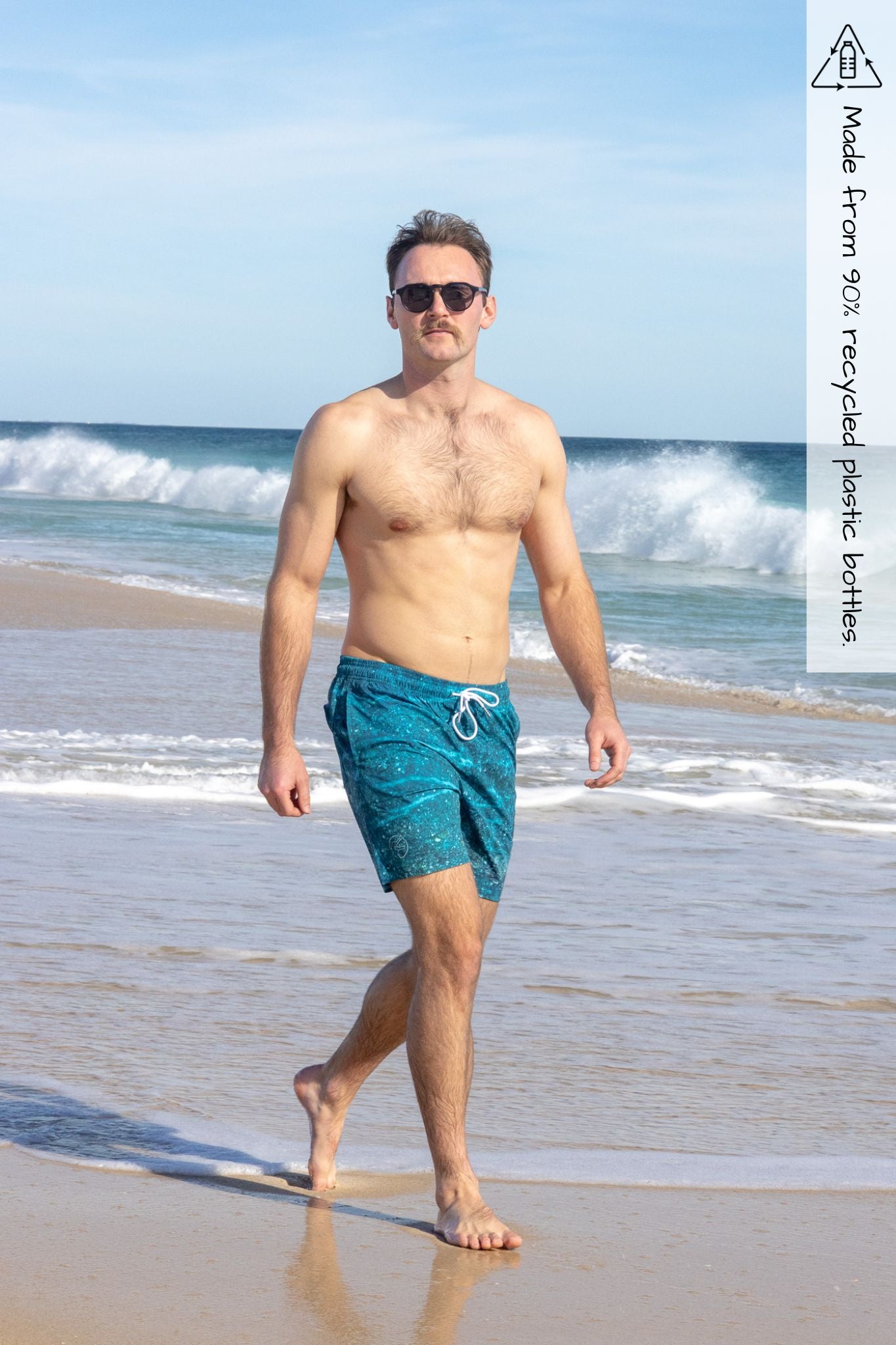Ningaloo reef photo on boardshorts