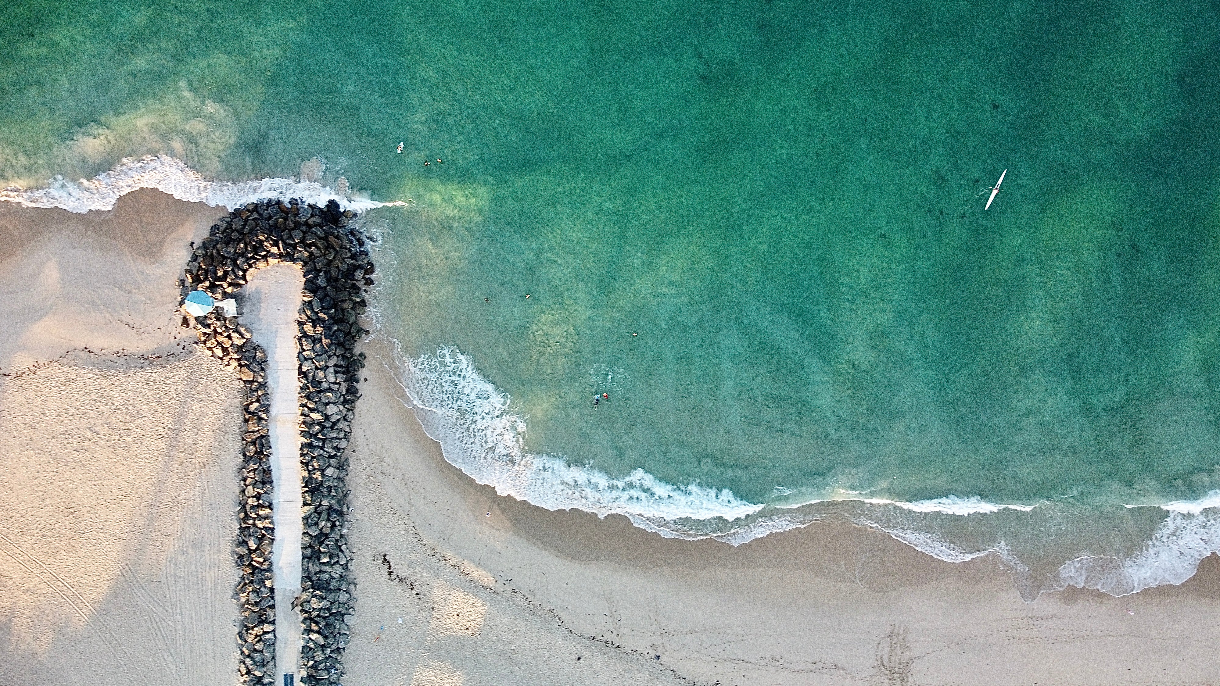 Drone shot of City Beach at sunrise in WA