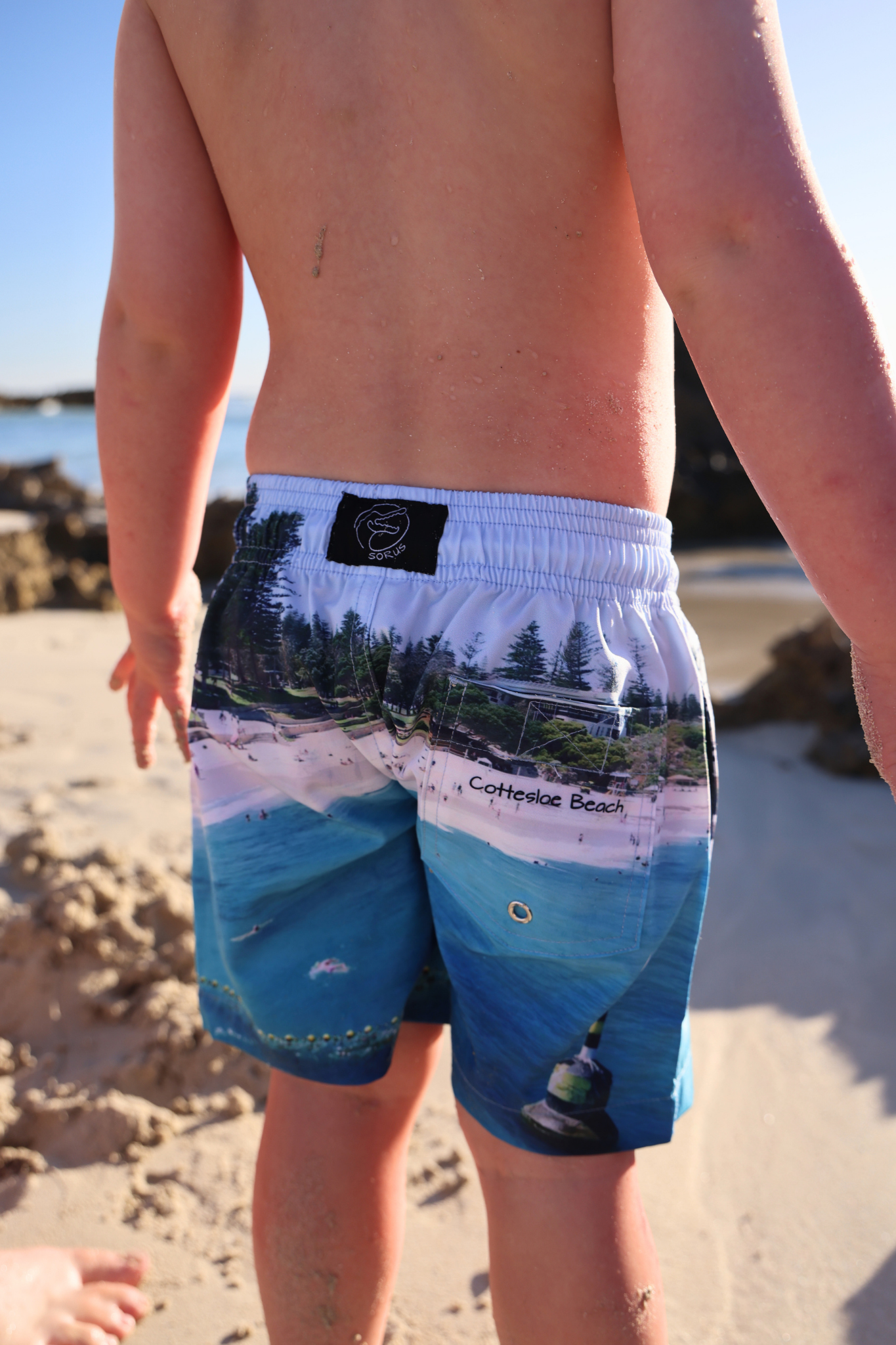 Sorus Cottesloe recycled kids boardshorts - back