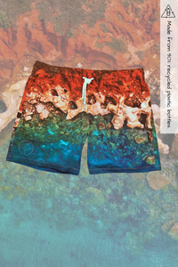 Kids Gantheaume Point recycled photo on boardshorts 