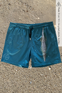 Kids Kimberley Crocodile Photo on boardshorts