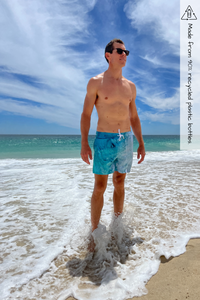 Trigg Beach photo on boardshorts recycled