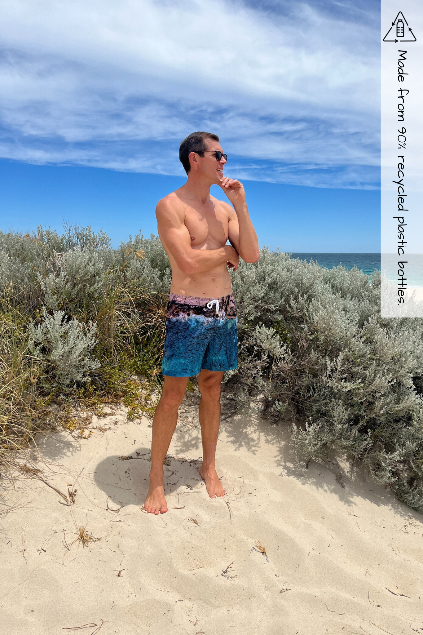 Sorus Contos Beach recycled mens boardshorts - front Sorus 