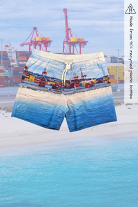 Port Beach photo on Sorus kids Port Beach recycled boardshorts - front 